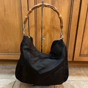 Gucci Nylon Diana Bamboo Shoulder Bag Great Condition 100% Authentic Large Size